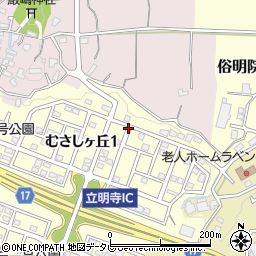 〒818-0043 福岡県筑紫野市むさしケ丘の地図