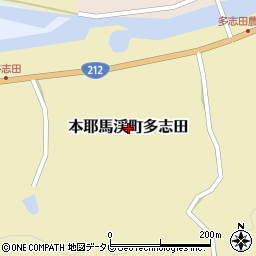 大分県中津市本耶馬渓町多志田周辺の地図