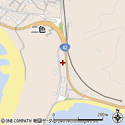 和歌山県串本町（東牟婁郡）二色周辺の地図