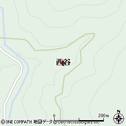 高知県北川村（安芸郡）西谷周辺の地図