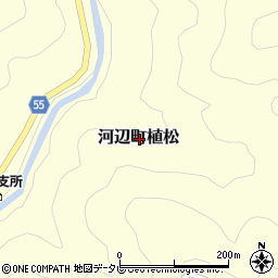 愛媛県大洲市河辺町植松周辺の地図