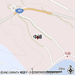 愛媛県西宇和郡伊方町中浦周辺の地図