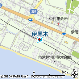 伊尾木駅周辺の地図
