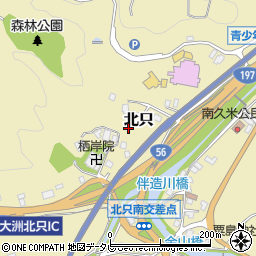 愛媛県大洲市北只周辺の地図