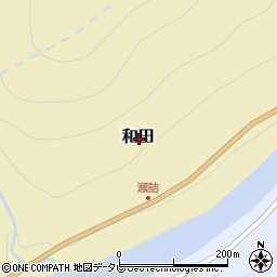 高知県安芸郡北川村和田周辺の地図