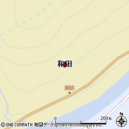 高知県北川村（安芸郡）和田周辺の地図