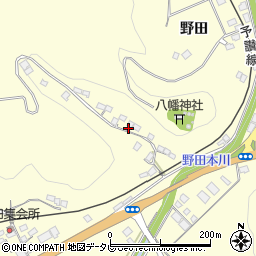 愛媛県大洲市平野町野田332周辺の地図