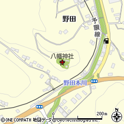 愛媛県大洲市平野町野田322周辺の地図