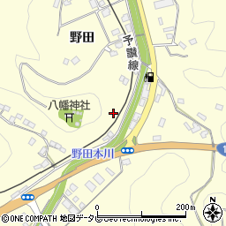 愛媛県大洲市平野町野田297周辺の地図