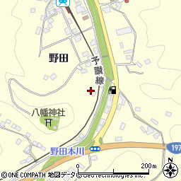愛媛県大洲市平野町野田290周辺の地図