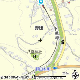 愛媛県大洲市平野町野田187周辺の地図