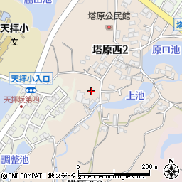 福岡県筑紫野市塔原西周辺の地図