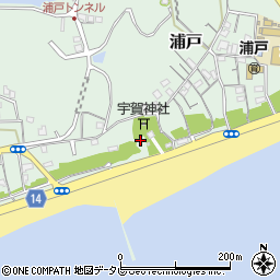 高知県高知市浦戸837周辺の地図
