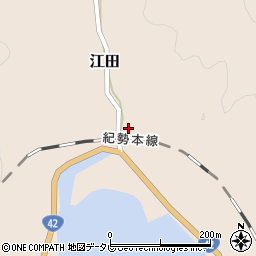 和歌山県東牟婁郡串本町江田周辺の地図