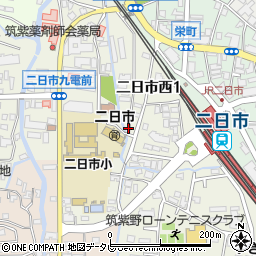 福岡県筑紫野市二日市西1丁目10-12周辺の地図