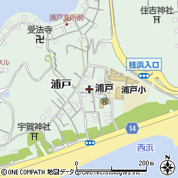 高知県高知市浦戸452周辺の地図