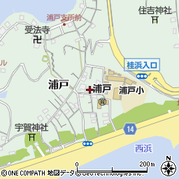 高知県高知市浦戸446周辺の地図