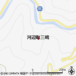 愛媛県大洲市河辺町三嶋周辺の地図