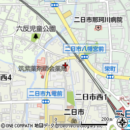 福岡県筑紫野市二日市西1丁目1-18周辺の地図