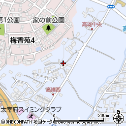 福岡県太宰府市高雄1丁目3731周辺の地図