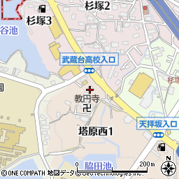 大地のうどん筑紫野店周辺の地図