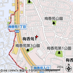 福岡県太宰府市梅香苑1丁目10周辺の地図