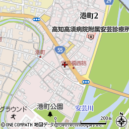 高知県安芸市港町周辺の地図