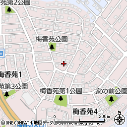 福岡県太宰府市梅香苑周辺の地図