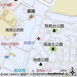 福岡県太宰府市高雄周辺の地図
