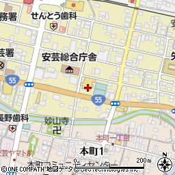 高知トヨタ自動車安芸店周辺の地図