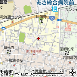 高知県安芸市染井町周辺の地図