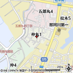 福岡県那珂川市仲丸周辺の地図