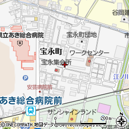 高知県安芸市宝永町周辺の地図