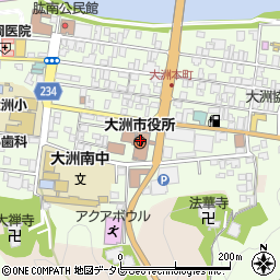大洲市役所周辺の地図