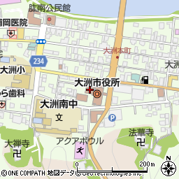 大洲市中央公民館周辺の地図