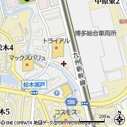 福岡県那珂川市松原5周辺の地図
