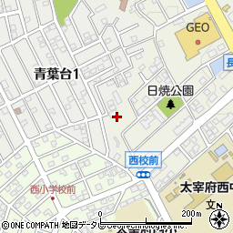 福岡県太宰府市青葉台1丁目8周辺の地図