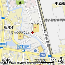 福岡県那珂川市松原周辺の地図