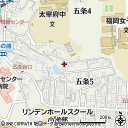 福岡県太宰府市五条周辺の地図