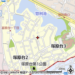 福岡県春日市塚原台周辺の地図