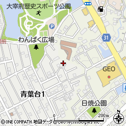 福岡県太宰府市青葉台1丁目11-50周辺の地図