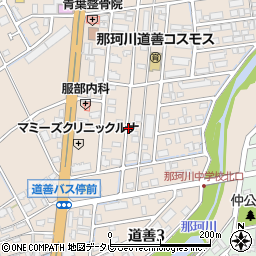 福岡県那珂川市道善周辺の地図
