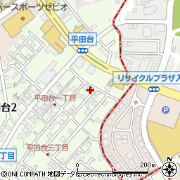 福岡県春日市平田台1丁目97周辺の地図