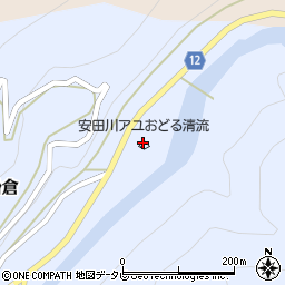 安田川アユおどる清流キャンプ場周辺の地図