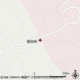 雁田峠周辺の地図