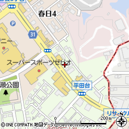 福岡県春日市平田台1丁目34周辺の地図