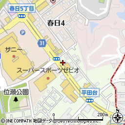 麺場彰膳 春日本店周辺の地図