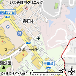 福岡県春日市平田台1丁目24周辺の地図