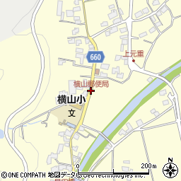横山郵便局周辺の地図