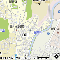 福岡県太宰府市白川周辺の地図